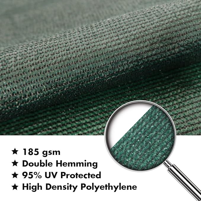 KANAGAWA 18'X20' Dark Green Custom Size Sun Shade Sail Rectangle UV Block - Image 4