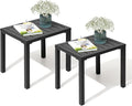 Crestlive Products Outdoor Side Table Set of 2, Aluminum Rectangular Side/End by CrestliveProducts