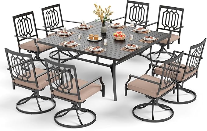 PHI VILLA 9 Pieces Outdoor Dining Set by PHIVILLAThepioneerofcomfortablehouseholdsupplies