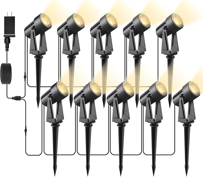 Svater Landscape Lighting Low Voltage, 10 Pack Outdoor Spotlights by Svater