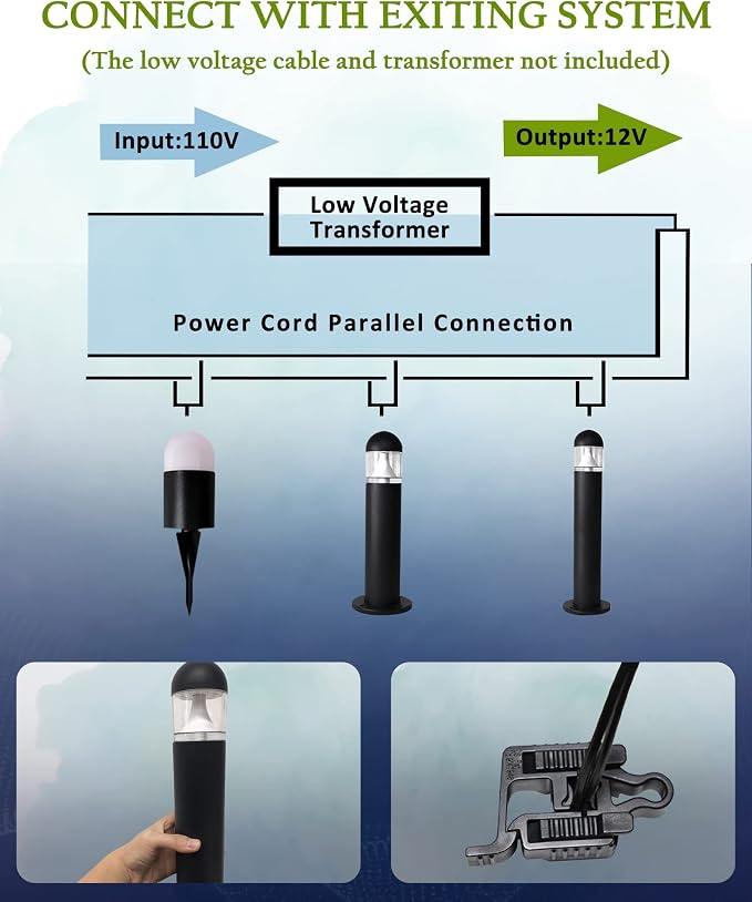 8 Pack Aluminum Low Voltage Landscape Pathway Lights Wired, Outdoor Modern 12V - Image 9