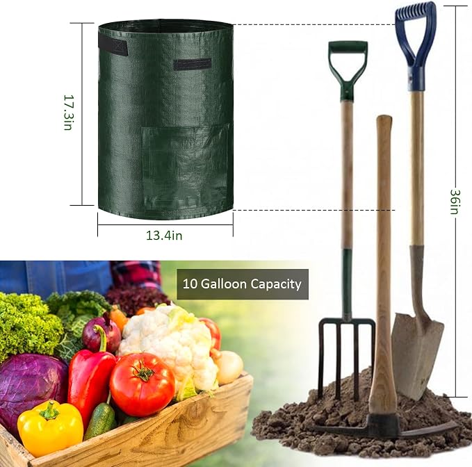 JJGoo Potato Grow Bags, 3 Pack 10 Gallon - Image 2