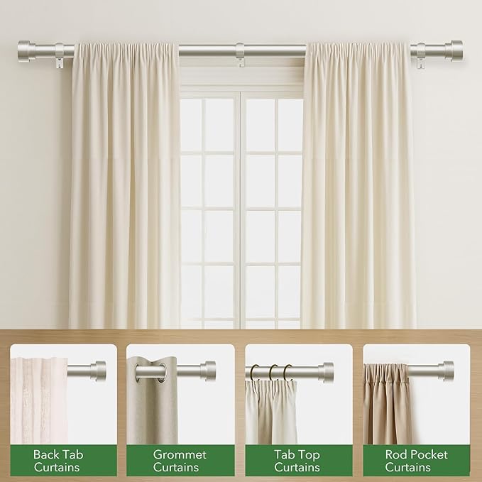Time Forest Curtain Rods for Windows 66 to 120, 1 Inch Adjustable Heavy Duty - Image 5
