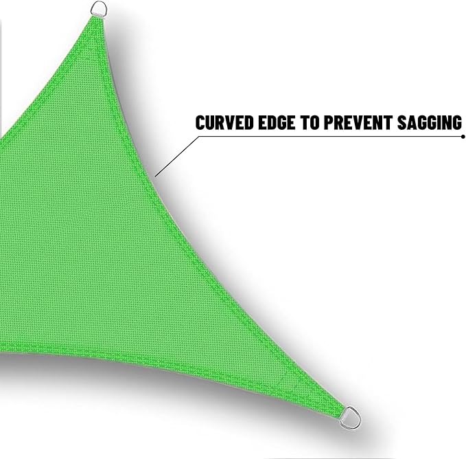 SUNNY GUARD Waterproof Sun Shade Sail 10'x11'x14.9' Lemon Green Right Triangle - Image 5