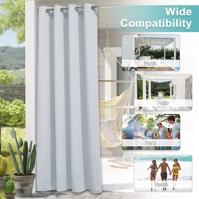 NICETOWN Exterior Winter White Outdoor Curtain - Image 5
