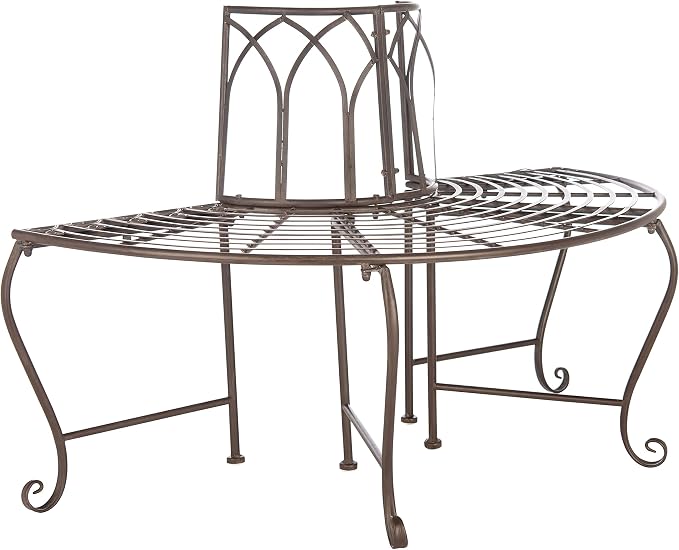 SAFAVIEH Outdoor Furniture Collection – Abia Rustic Brown Wrought Iron 50-Inch - Image 9