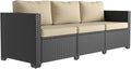 Aoxun 1 Piece 3-Seats Sofa Patio Furniture Set, Wicker Outdoor Furniture by Aoxun