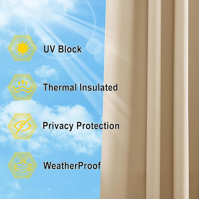 NICETOWN Waterproof Outdoor Curtain 84 inch Long - Image 7