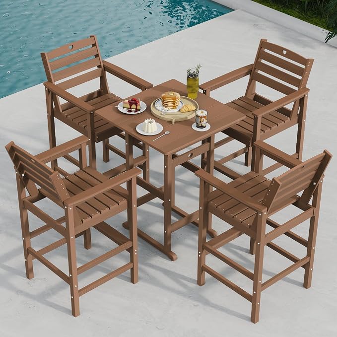 Patio Bar Table, Adirondack Table1 Pieces Set, Bar Height Outdoor bar Table Set - Image 3