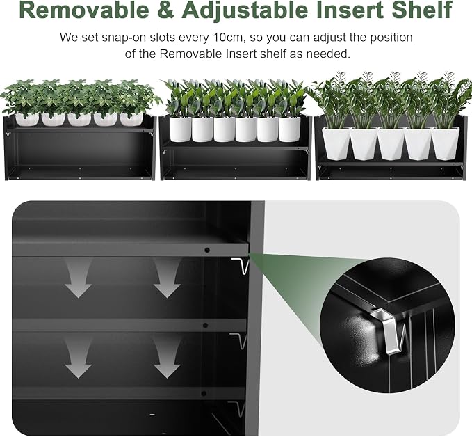 Long Metal Planter Box for Outdoor Plants 15" W x 38" L x 16.25" H, Heavy Duty - Image 4
