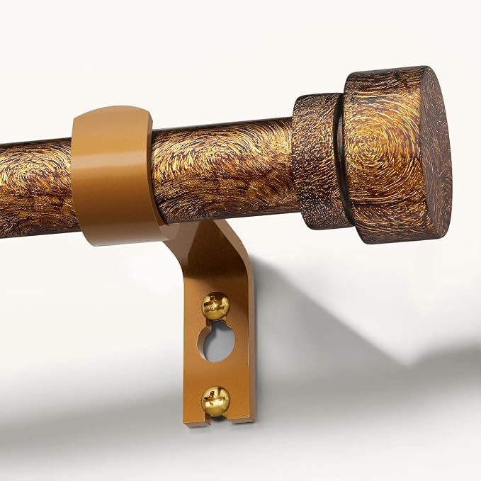 Retro Gold Curtain Rods for Windows 28 to 48 Inches Adjustable Length Heavy by Unknown