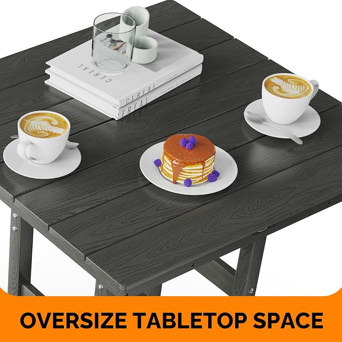 VINGLI 5-Piece Outdoor Patio Bar Table and Chairs Set, HDPE Bar Set All Weather - Image 4