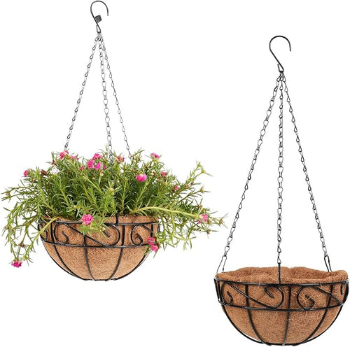 2 Pack 12 inch Metal Hanging Baskets by Dovesail
