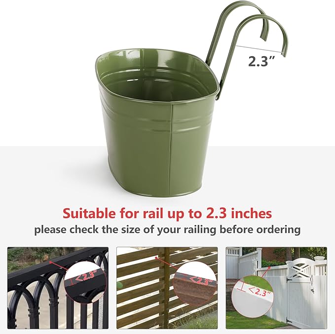 Dahey 10.5 Inch Metal Iron Hanging Flower Pots - Image 6