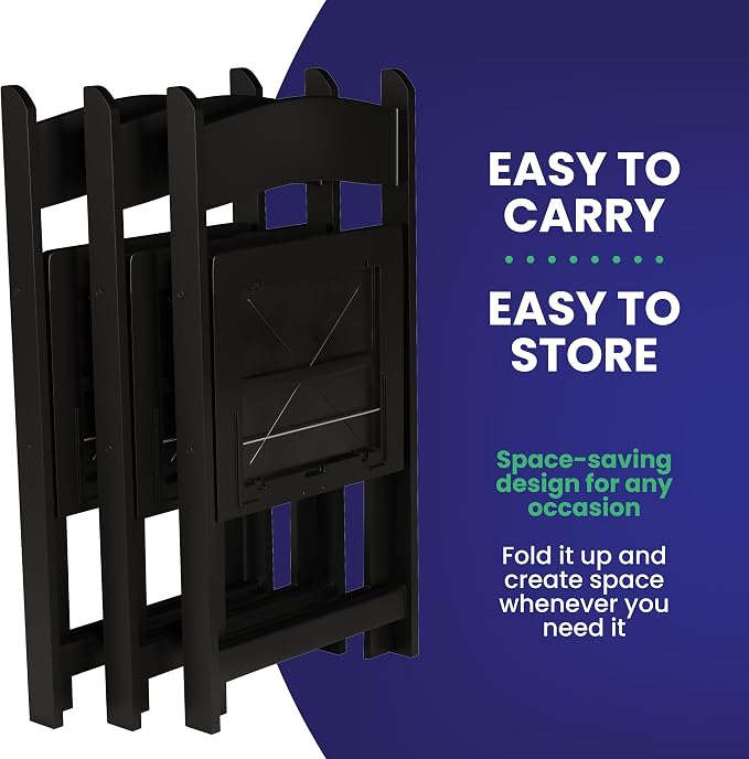 300 Black Resin Stackable Folding Chair - Image 6