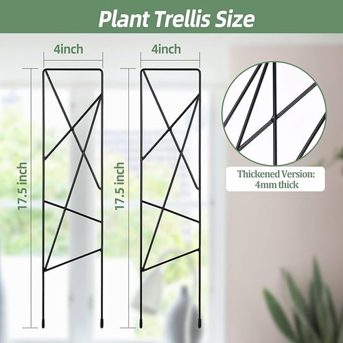 17.5 Inch Indoor Plant Trellis for Climbing Plants, Metal Trellis, Small Garden - Image 2