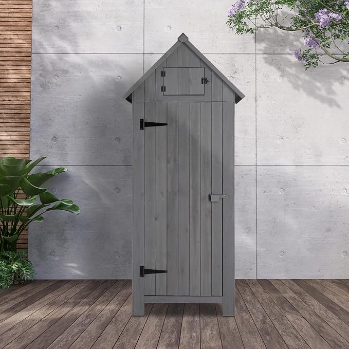 Outvita 70in Outdoor Storage Shed, Waterproof Wooden Garden Storage Cabinet - Image 6