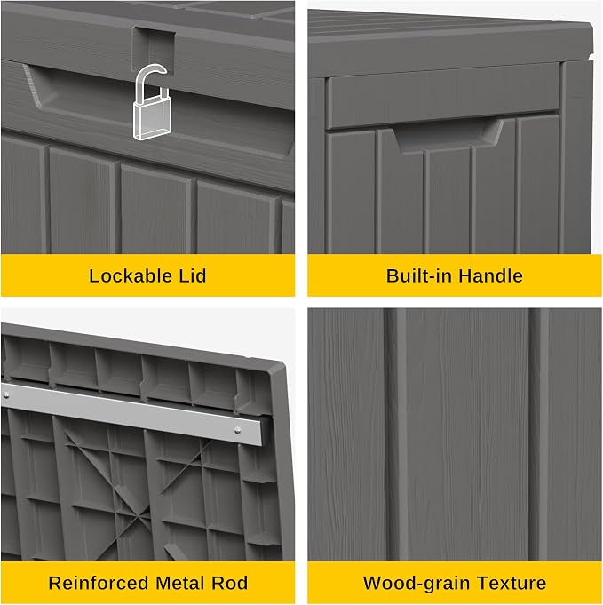 EAST OAK 60 Gallon Deck Box, Outdoor Storage Box - Image 6