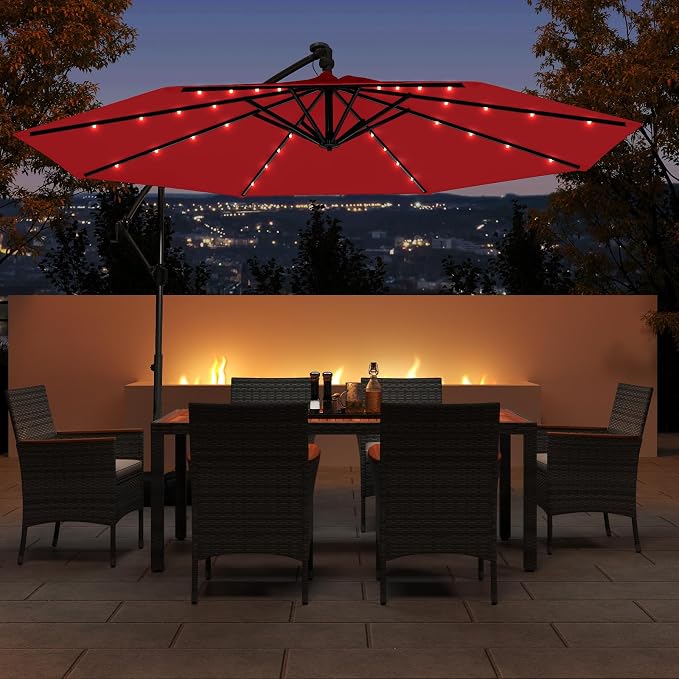 Tangkula 10ft Solar LED Patio Umbrella - Image 2