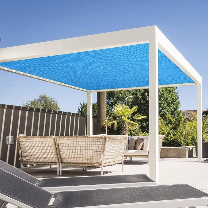 Eden's Decor Straight Flat-Edged Sun Shade Sail Rectangular 4' x 16' Blue - Image 6