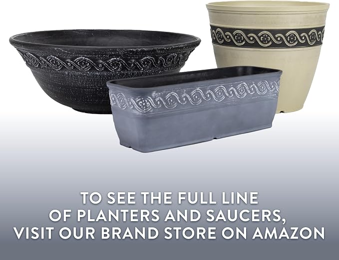 Classic Home and Garden Corinthian Resin Flower Pot Planter, Desert Tan - Image 7