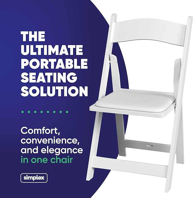 Simplex Furniture Modern White Resin Foldable Chair - Image 5