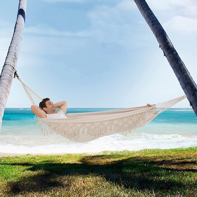 Hammock Hanging Swing Double Max 500lbs Macrame - Image 7