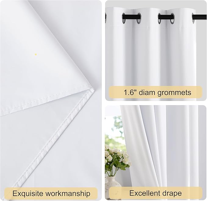 NICETOWN 100% Blackout Curtains 84 inches Long - Image 2