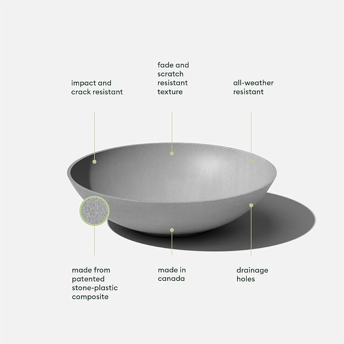 Veradek Mason Series Lane Bowl Planter-Large Round Planter - Image 3