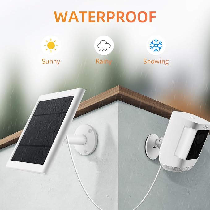 5 Pack IP65 Solar Panel for Rings Camera, 4W Solar Charger Compatible - Image 5