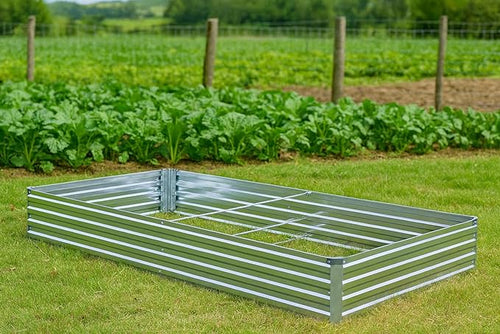 2 Pack 8x4x1FT Galvanized Raised Garden Bed Kit, Outdoor Metal Planter Box - Image 2
