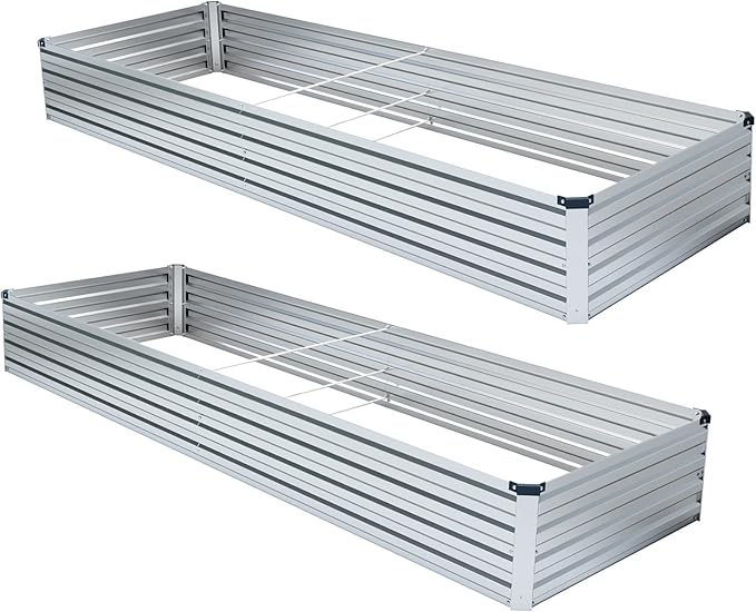 2 Pack 6x3x1FT Galvanized Raised Garden Beds Kit Outdoor Metal Gardening - Image 5