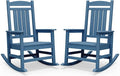 SERWALL Rocking Chairs Set of 2, HDPE Outdoor Rocking Chair, All-Weather Porch by SERWALL