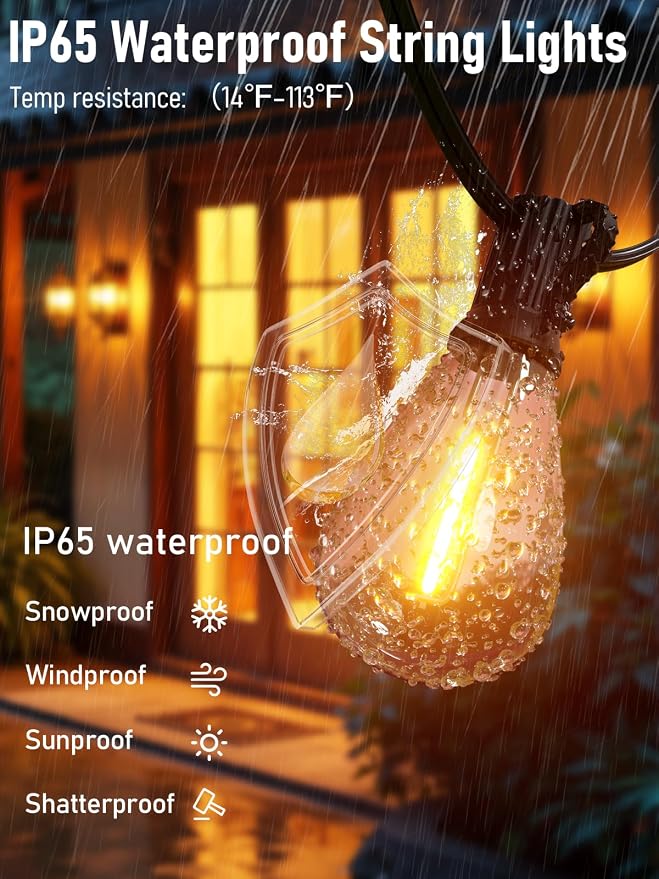 luckystyle 50FT LED Outdoor String Lights - Image 4