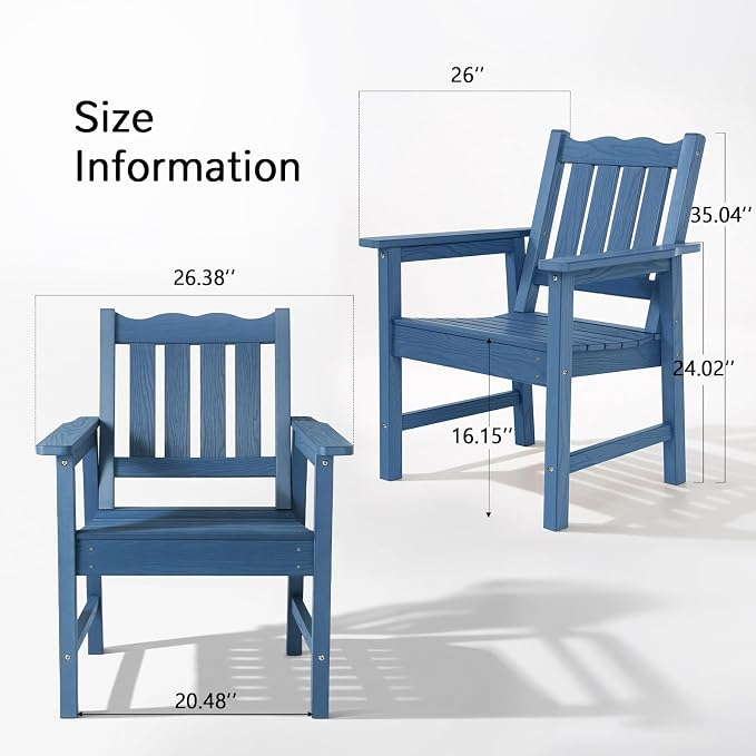 Stoog Outdoor Bench & Chairs Set, All-Weather Patio Furniture Set, Include 2 - Image 8