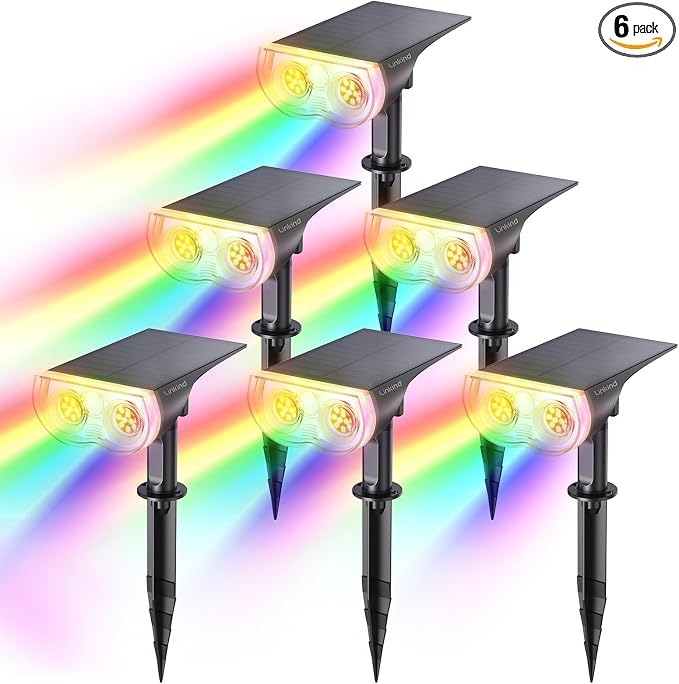 Linkind Solar Lights Outdoor Waterproof IP65, StarRay RGB Solar Spot Lights by Linkind