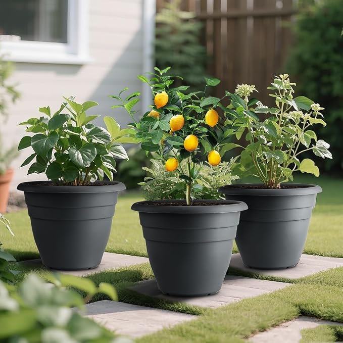 12 Inch Plant Pots, Large Planters - Image 2