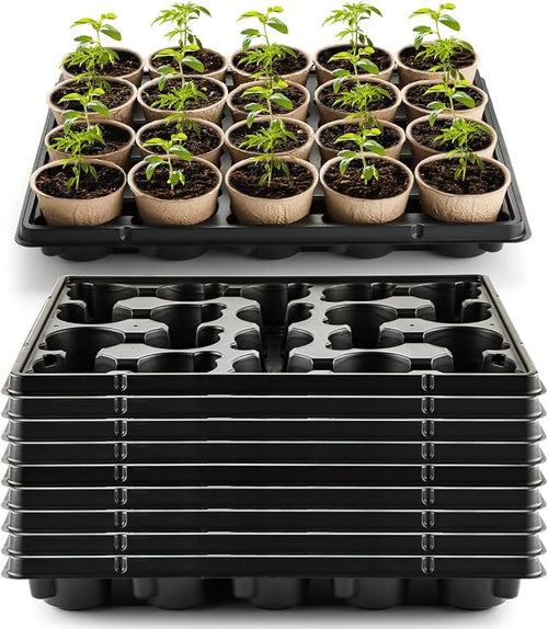20 Cell Plant Trays for Carrying 3 inch Round Nursery Pots, Sturdy Plastic by RooTrimmer