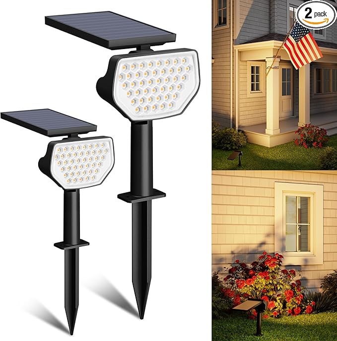 Lepro Solar Decorative Spot Lights 2 Pack, Warm White Accent Lights by Lepro