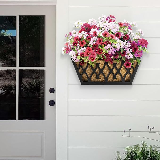4 Pack 14 Inch Window Boxes Planters Railing Planter Box - Image 6