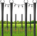 4 Pack String Light Poles for Outdoor, Metal Light Hanging Pole Outside by Unknown