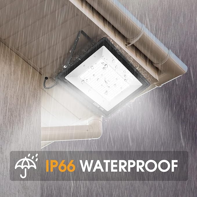 200W LED Flood Light 2 Pack, 22500lm Super Bright Security Lights, IP66 - Image 4