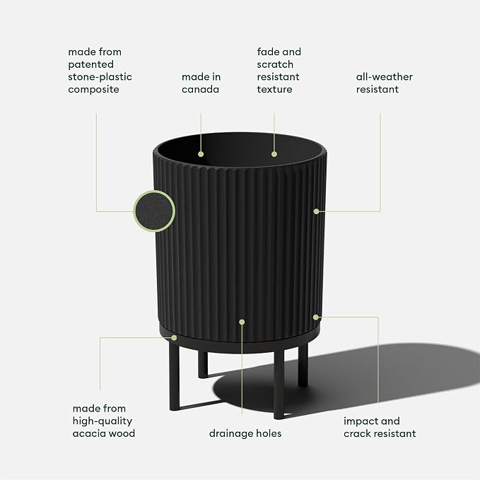 Veradek Demi Series Round Planter w/Stand - Image 2
