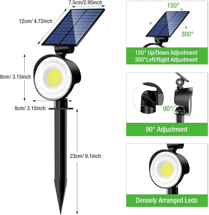 nipify 2 Pack Solar Spot Lights Outdoor Waterproof - Image 6