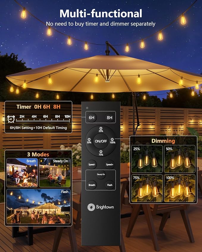 Brightown 100FT Solar String Lights Outdoor Waterproof - Image 5