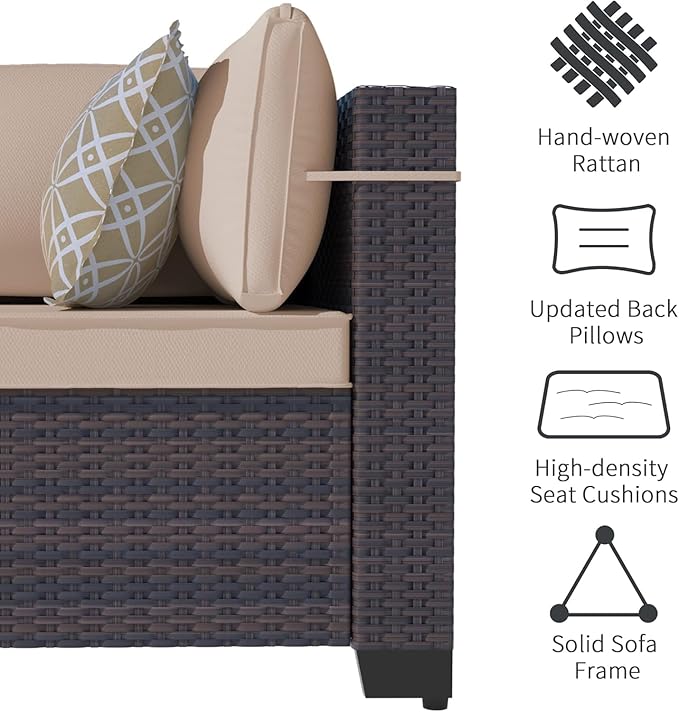 Outdoor Terrace Furniture Set, 8 Piece Outdoor Furniture Set, - Image 4