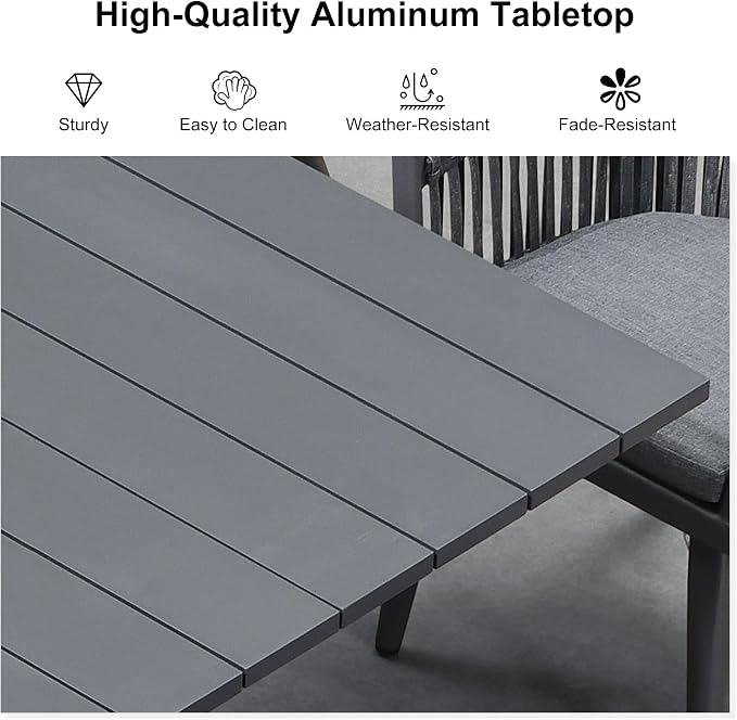 PURPLE LEAF 9 Piece Longer Outdoor Dining Set - Image 6