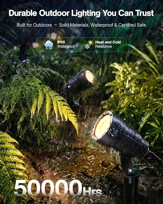 HIBOITEC 12 Pack Low Voltage Landscape Lighting, 5W LED Landscape Spotlights - Image 6