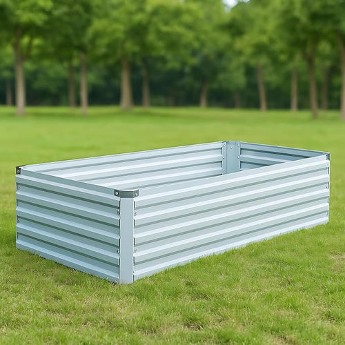 2 Pack 4x2x1FT Galvanized Raised Garden Beds Kit Outdoor Metal Gardening - Image 2