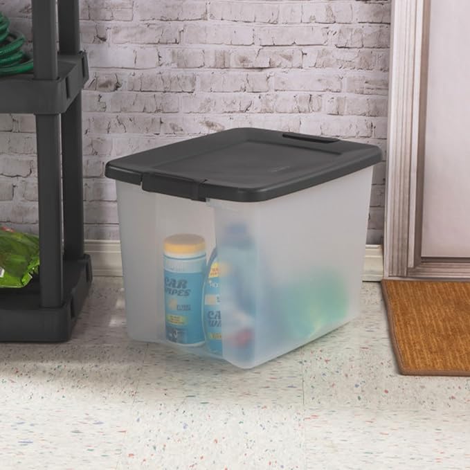 Sterilite 18-Pack Plastic Storage Bins w/ Lids, Shelf Totes Clear Containers - Image 2